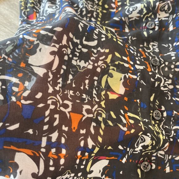 Cabi Festival Sheer Blouse Style #129 Size M Button Front - Picture 4 of 6